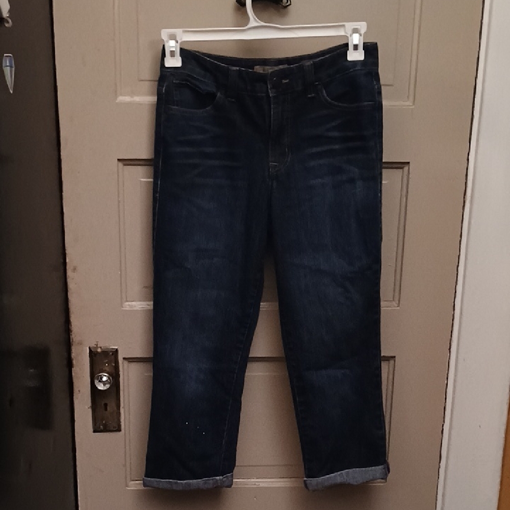Dark Wash Cropped Denim Jeans